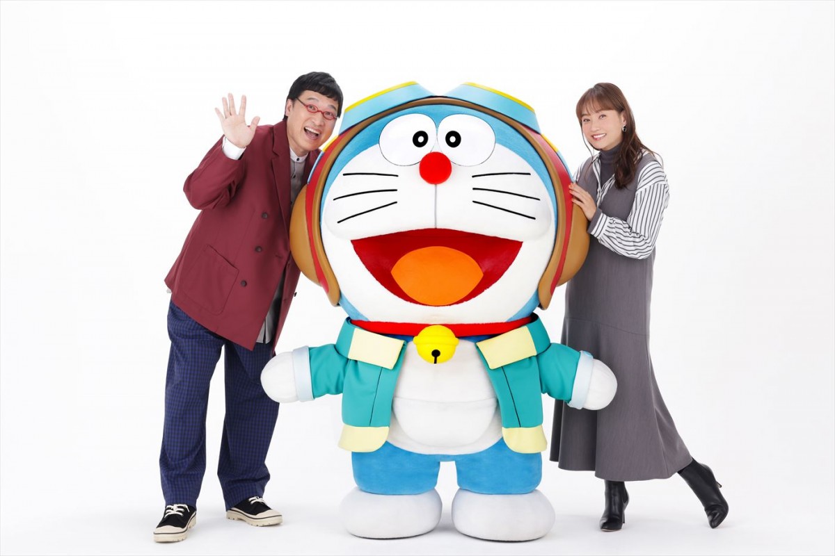 『映画ドラえもん のび太と空の理想郷』ゲスト声優、(左から)山里亮太、藤本美貴