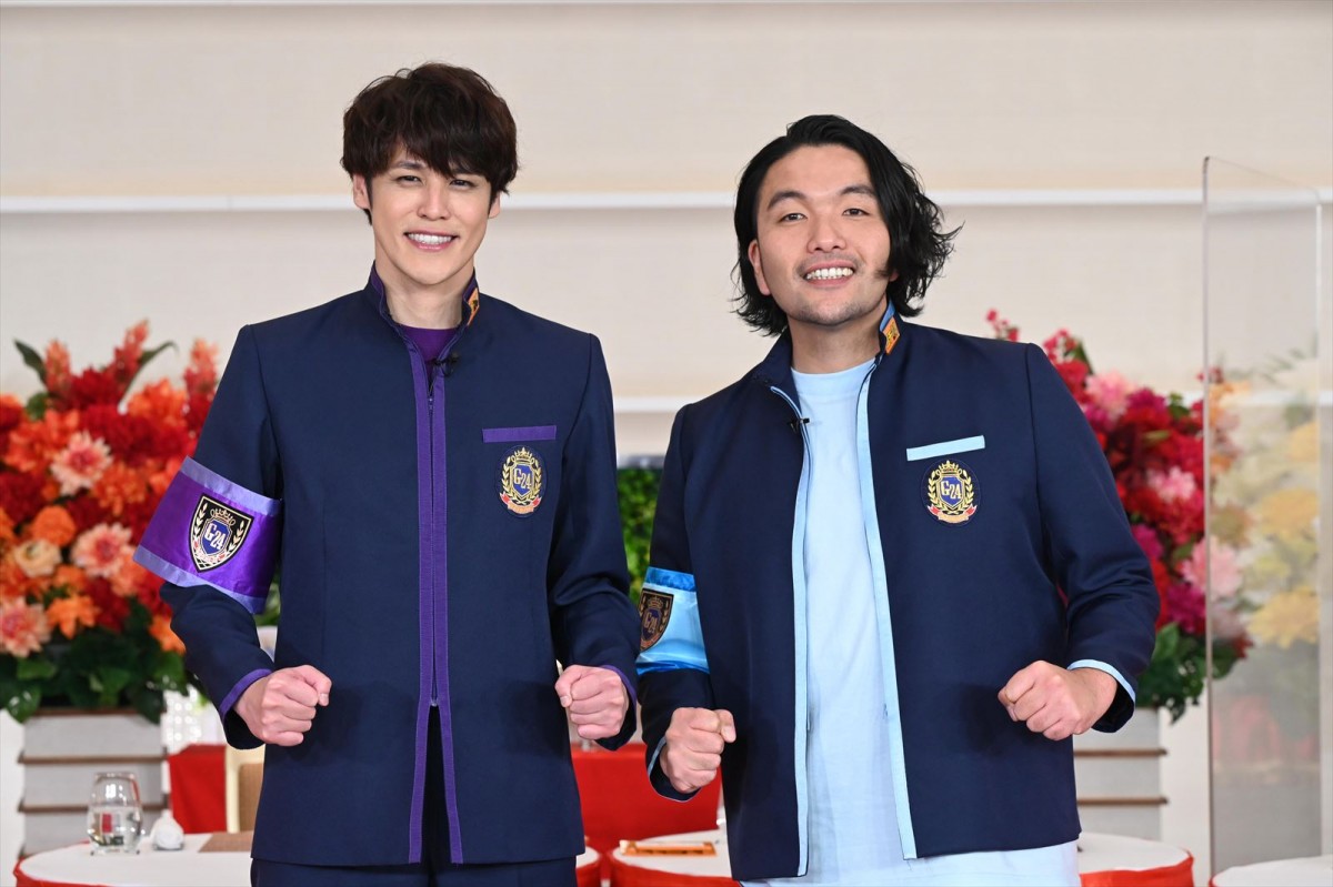 『ぐるぐるナインティナイン』ゴチ新メンバーの(左から)宮野真守、盛山晋太郎