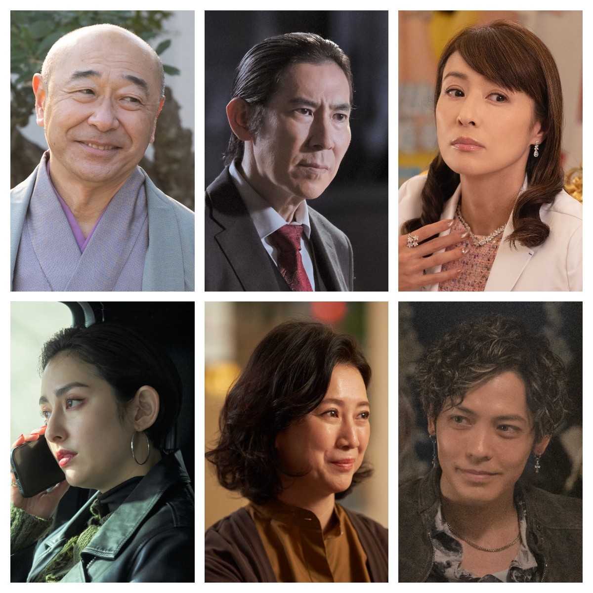 ドラマ『合理的にあり得ない』にゲスト出演する(上段左から)高橋克実、高嶋政伸、水野美紀、(下段左から)早見あかり、戸田菜穂、猪塚健太