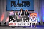 「AnimeJapan2023」ネトフリアニメ スペシャルステージに登壇した、Netflixシリーズ『PLUTO』（左から）ウラン役・鈴木みのり、アトム役・日笠陽子、原作者・浦沢直樹、監修・手塚眞