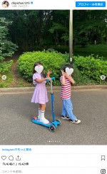 近藤千尋、“ママ友”安田美沙子と子どもつれ公園へお出かけ　※「近藤千尋」インスタグラム