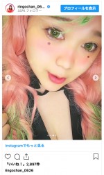 甘露寺蜜璃に変身したりんごちゃん　※「りんごちゃん」インスタグラム