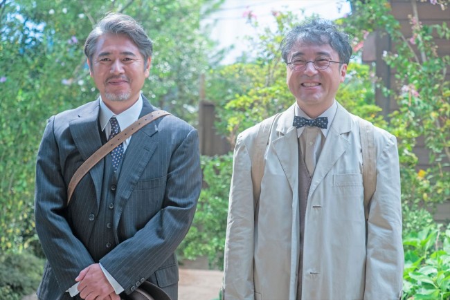連続テレビ小説『らんまん』に出演する（左から）杉本凌士、ムロツヨシ