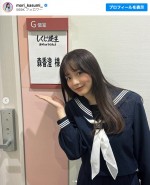 セーラー服姿を披露した森香澄　※「森香澄」インスタグラム
