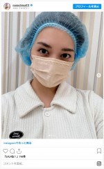 声帯ポリープ摘出手術をした大島麻衣 ※「大島麻衣」インスタグラム