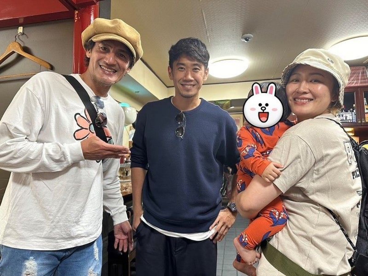本並健治＆丸山桂里奈夫妻、“日本代表レジェンド”とバッタリ「凄い偶然が重なりました!!」