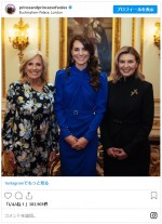 （左から）アメリカ大統領夫人ジル・バイデン、英王室キャサリン妃、ウクライナ大統領夫人オレーナ・ゼレンシカ　※「プリンス＆プリンセス・オブ・ウェールズ」インスタグラム
