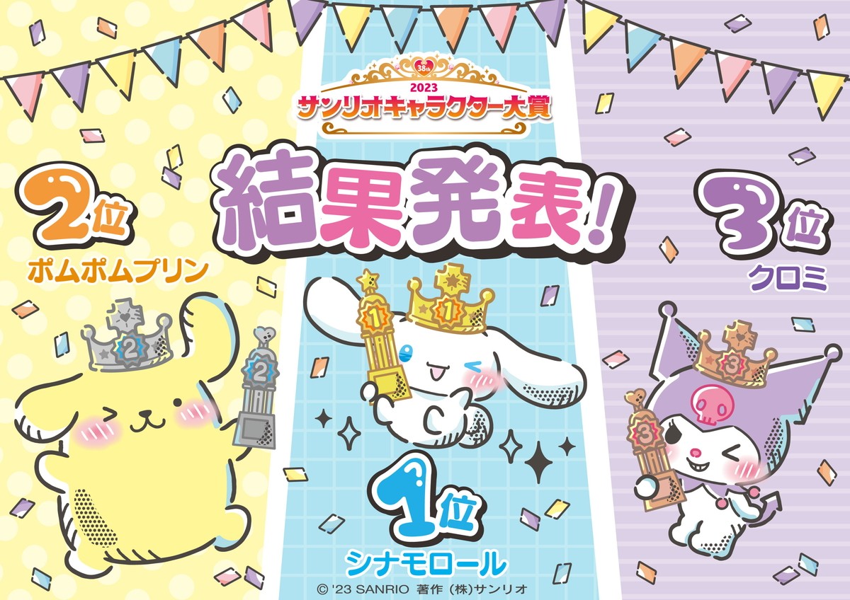 「2023年サンリオキャラクター大賞」最終順位:TOP3