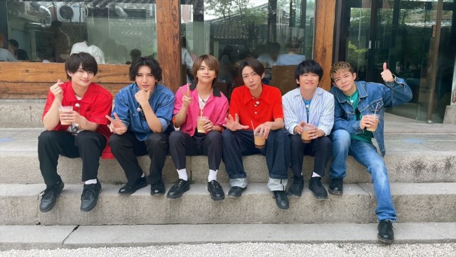 『VS魂 グラデーション 3時間SP』に出演する(左から)浮所飛貴(美 少年/ジャニーズJr.)、藤井流星(ジャニーズWEST)、佐藤勝利(Sexy Zone)、相葉雅紀、風間俊介、岸優太