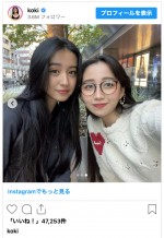 （写真左から）Koki,、Cocomi　※「Koki,」インスタグラム