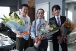 ドラマ『相棒 season21』のクランクアップを迎えた（左から）寺脇康文、水谷豊、及川光博