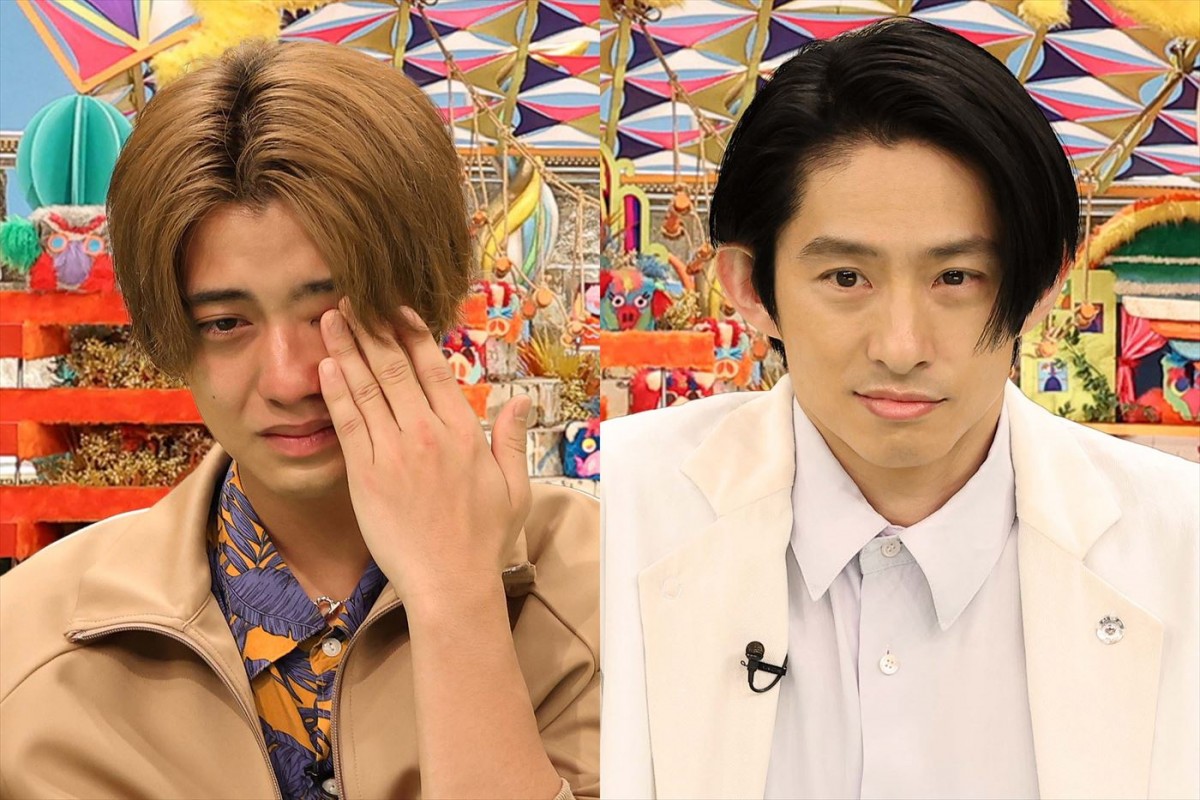 2月3日放送『坂上どうぶつ王国 3時間SP』より(左から)高橋海人(King & Prince)、三宅健