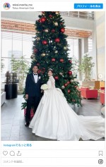 昨年12月、プロテニス選手の内山靖崇と結婚を発表　※「森田美礼」インスタグラム