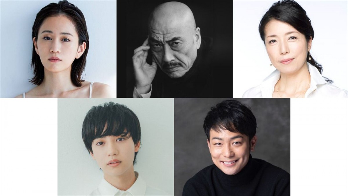 映画『Love Will Tear Us Apart』に出演する(上段左から)前田敦子、麿赤兒、高橋ひとみ、(下段左から)ゆうたろう、田中俊介
