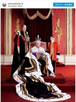英チャールズ国王とウィリアム皇太子、ジョージ王子のポートレート公開　※「英王室」インスタグラム