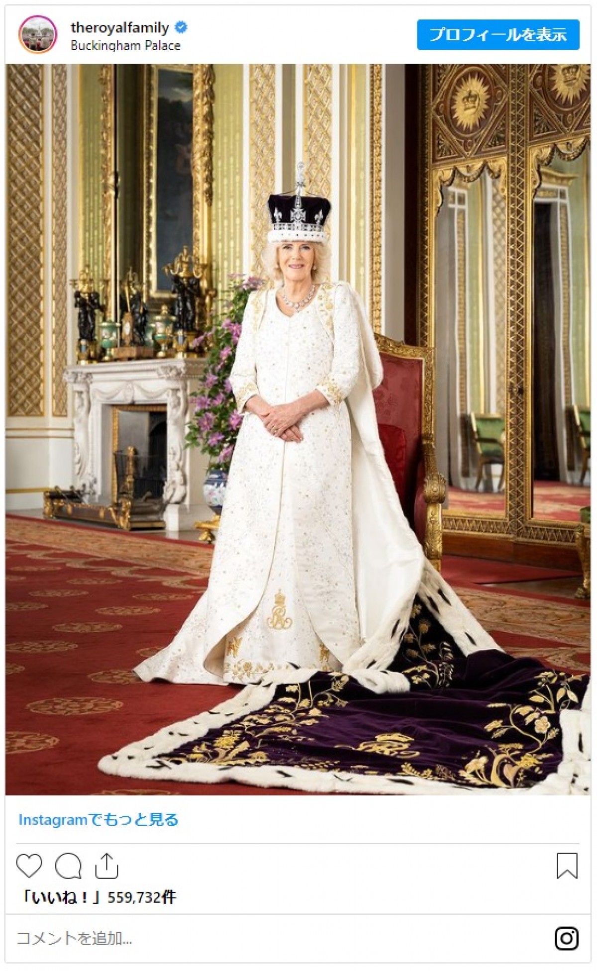 英チャールズ国王＆カミラ王妃、戴冠式のオフィシャルポートレート発表 