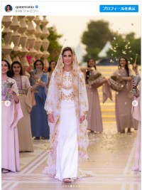 フセイン皇太子の婚約者ラジワ・アル・サイフさん　※「ラーニア王妃」インスタグラム