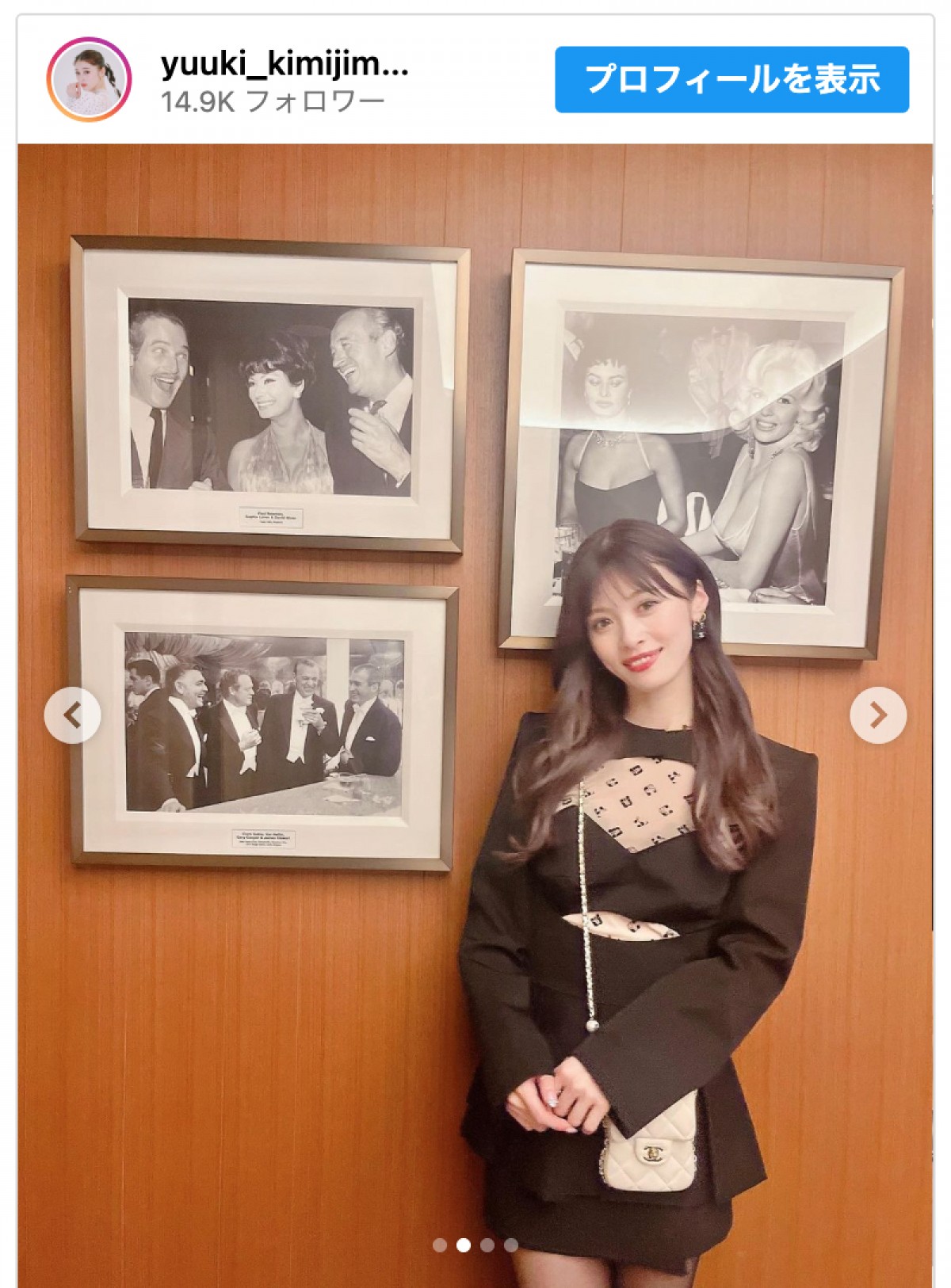 宝塚歌劇団退団後、インスタグラムを開設した君島憂樹　※「君島憂樹」インスタグラム