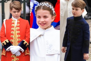 ジョージ王子＆シャーロット王女＆ルイ王子、3人で国旗カラーコーデで戴冠式に