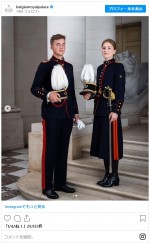 ナショナルデーに公開されたフィリップ国王とエリザベート王女、ガブリエル王子の姿　※「ベルギー王室」インスタグラム