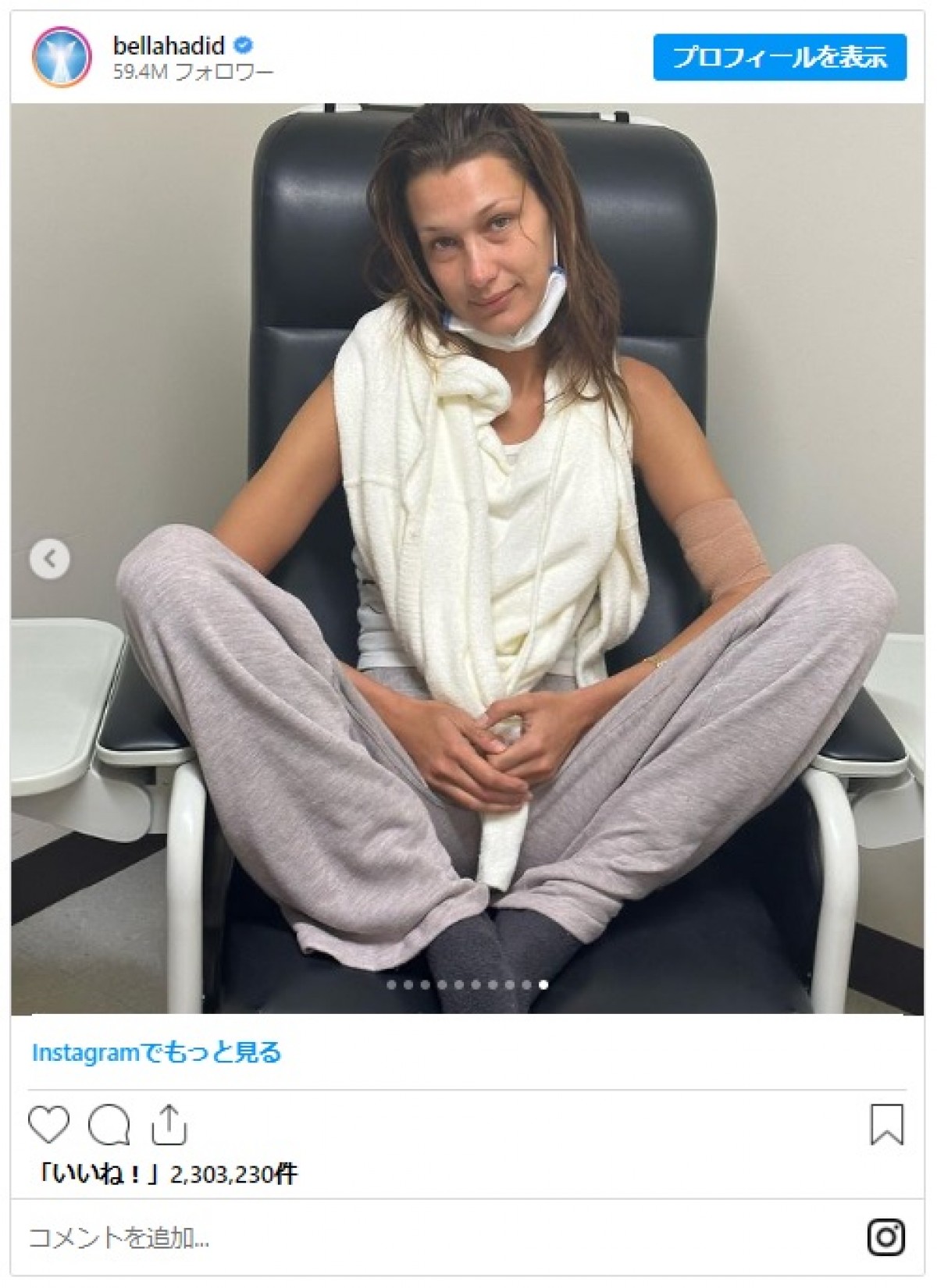 ベラ・ハディッド、ライム病治療の写真を公開　約15年に及ぶ闘病を語る