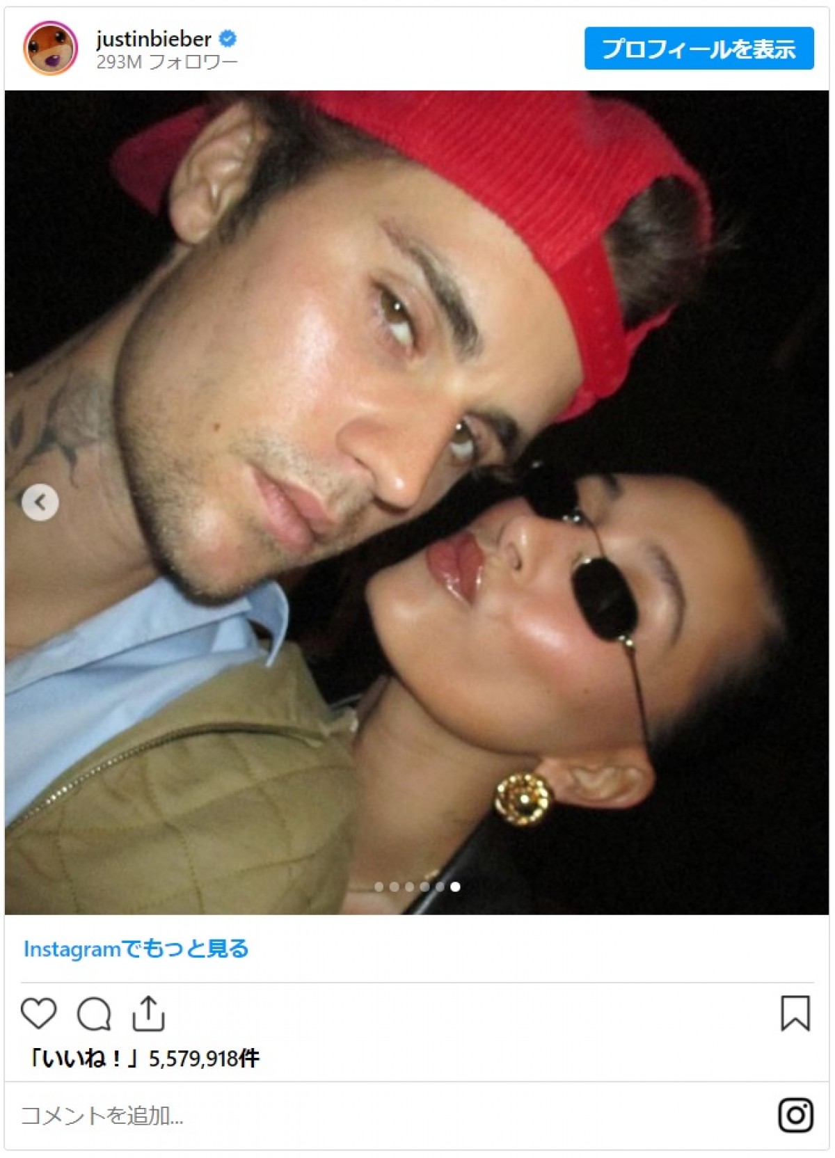 来日したジャスティン＆ヘイリー・ビーバーが結婚5周年を祝うラブラブショットを投稿