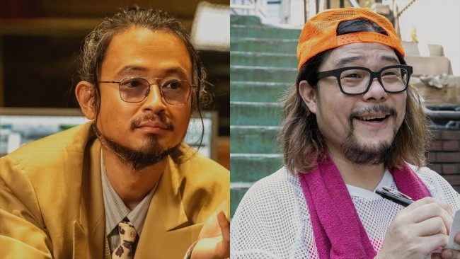ドラマ『パリピ孔明』第4話に出演する（左から）長岡亮介、マキシマム ザ ホルモン・ダイスケはん
