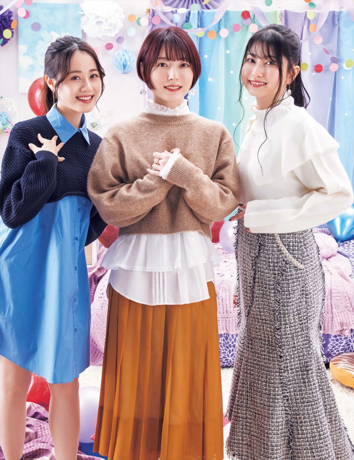 人気声優揃い踏み！　花澤香菜、伊藤美来、雨宮天が冬ドレスで魅せる