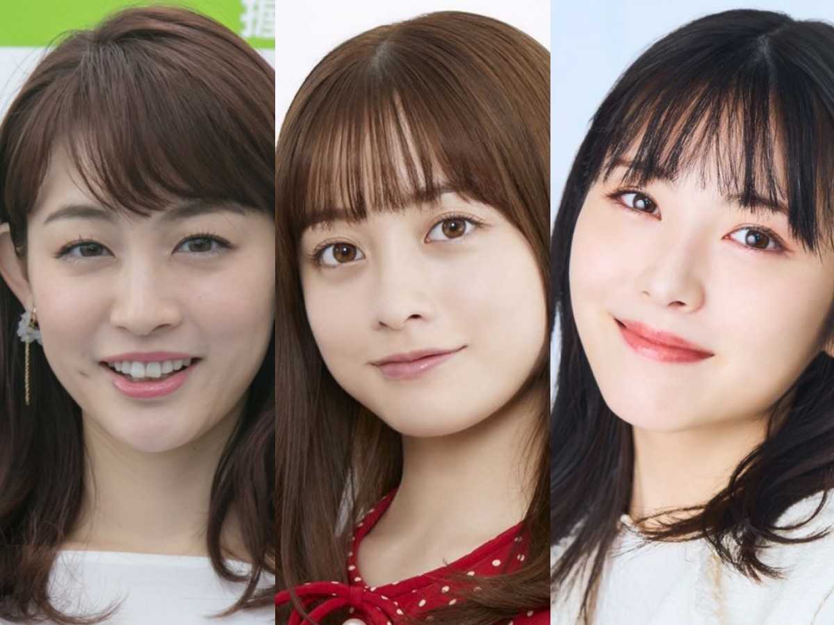 (左から)新井恵理那、橋本環奈、浜辺美波