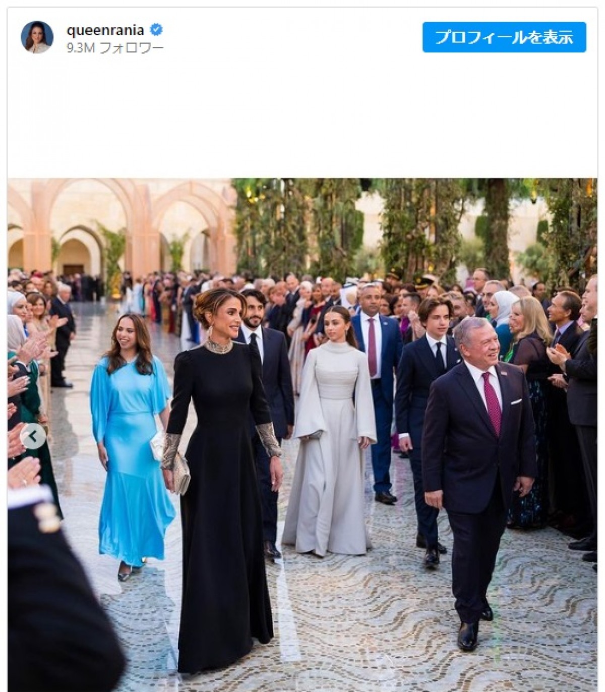 ヨルダン王室ラーニア王妃、息子フセイン皇太子の結婚式の写真を公開
