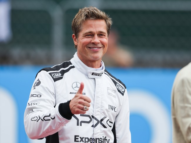 ブラッド・ピット、Brad Pitt　F1イギリスGP　F1映画を撮影中　July 9， 2023