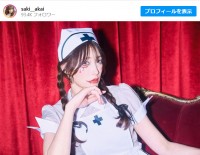 赤井沙希、ハロウィーンを前にヤンデレナースに変身　※「赤井沙希」インスタグラム