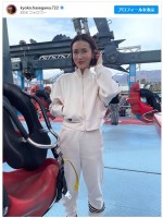 【写真】長谷川京子「体育の先生か!?」上下ジャージ姿の着こなしに称賛「何着ても似合う」