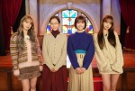 ドラマ『セクシー田中さん』撮影現場にて（左から）SAKURA、木南晴夏、生見愛瑠、KIM CHAEWON