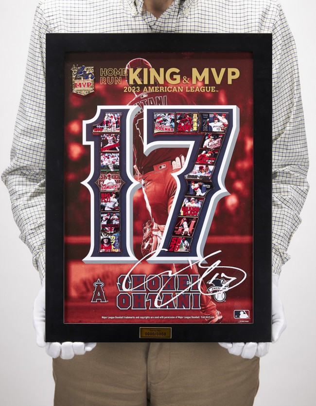 限定大谷翔平2023 AL ホームラン王&MVP獲得記念額装ピンズセット