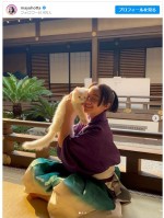【写真】『大奥』堀田真由、“かわいすぎる家光”ネコとたわむれるショットに反響