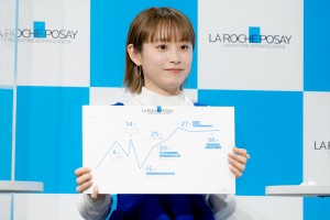高橋愛、「ラ ロッシュ ポゼ 20周年記念ブランドアンバサダー就任発表会」に登場