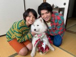 ドラマ『すきすきワンワン！』クランクアップを迎えた（左から）伊藤篤志、岸優太