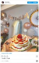 石橋穂乃香、娘の1歳の誕生日を夫婦でお祝い　※「石橋穂乃香」インスタグラム