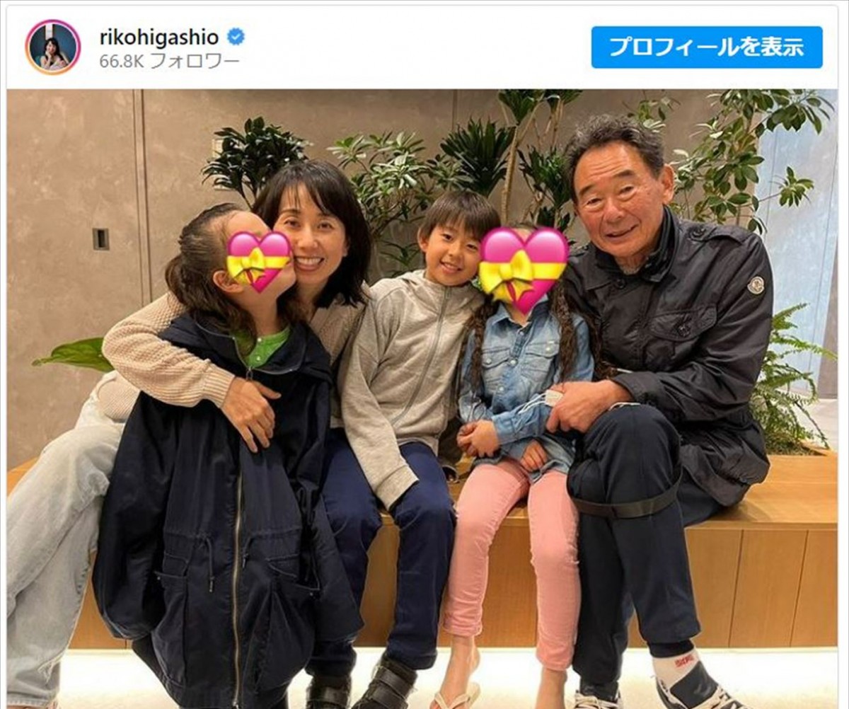 東尾理子、“親子3代”集合ショット公開　10歳長男も顔出し「超ハンサム」と反響