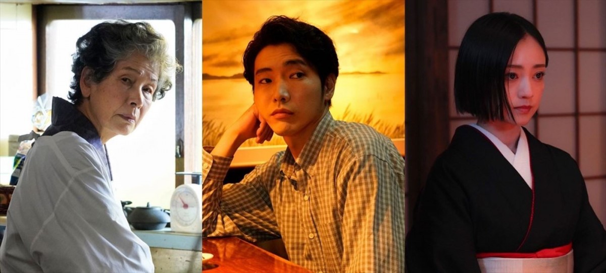 映画『春画先生』に出演する(左から)白川和子、柄本佑、安達祐実