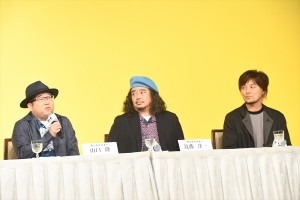 サンボマスター、『しん次元！クレヨンしんちゃんTHE MOVIE 超能力大決戦 ～とべとべ手巻き寿司～』完成報告会見に登場