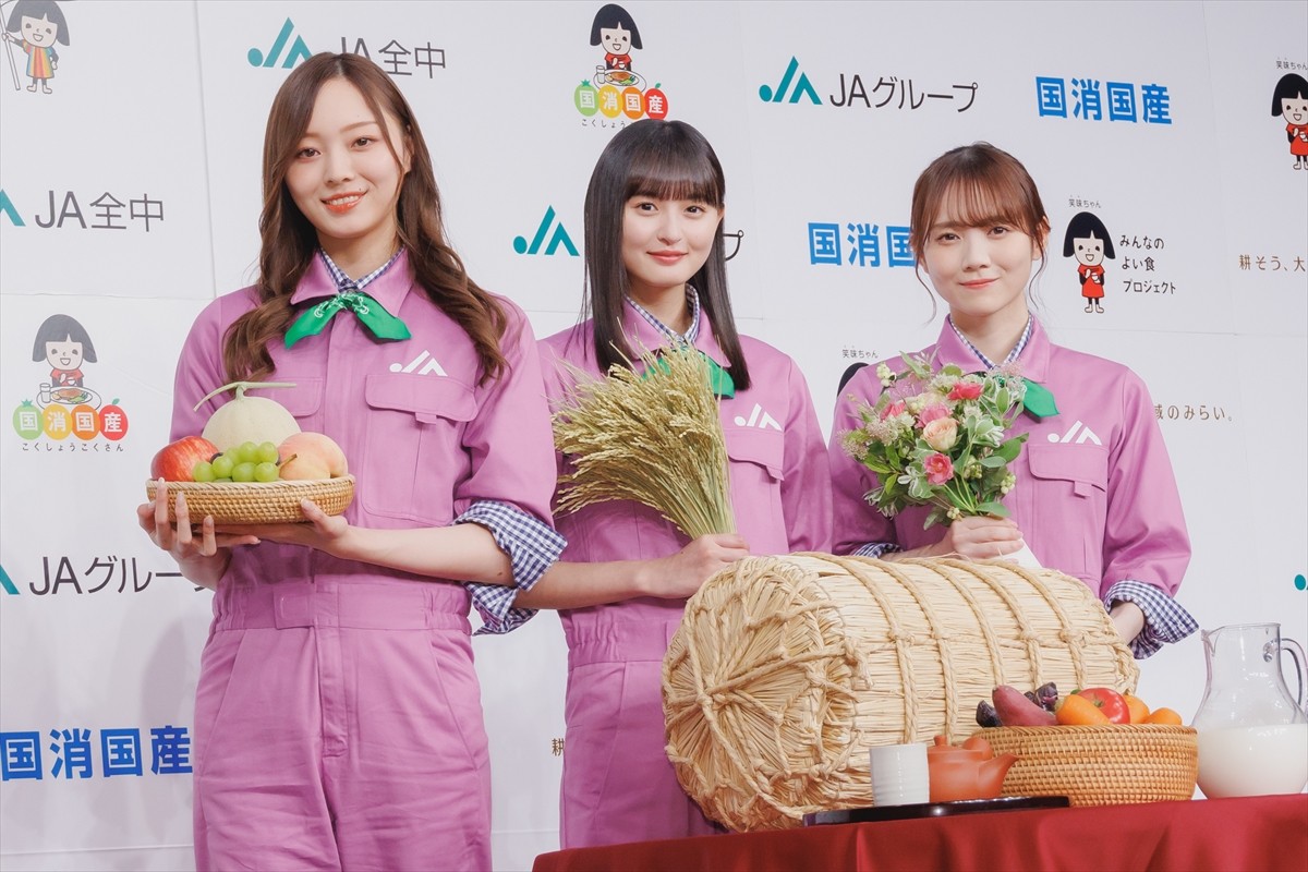 乃木坂46・梅澤美波＆遠藤さくら＆田村真佑が“つなぎ姿”披露　グループの「芋ブーム」明かす