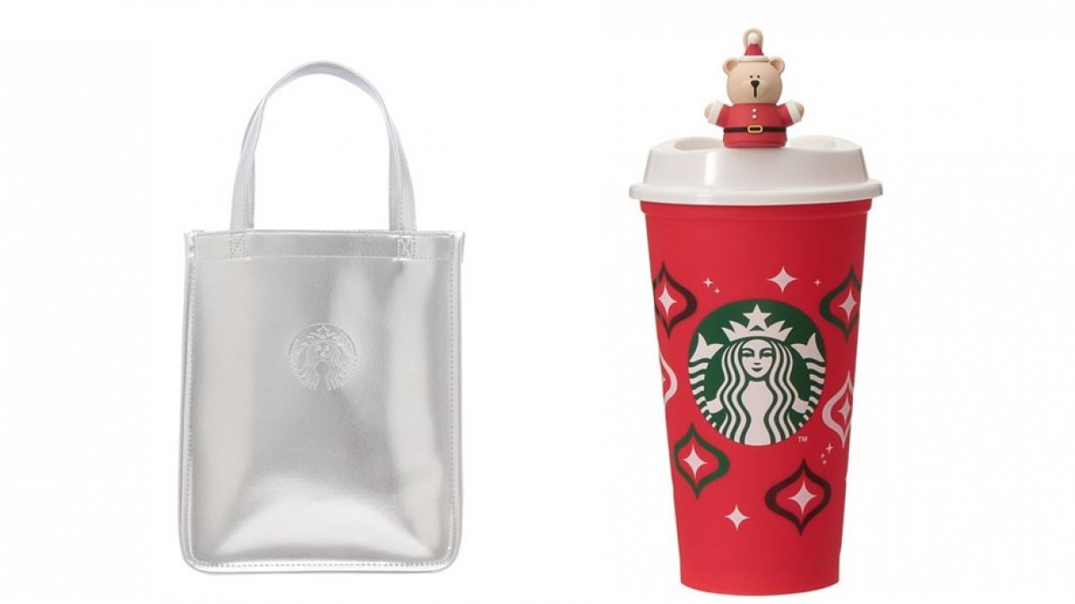 スタバ ホリデー2024ショッパーバッグメタリックゴールド ＆ミニギフト
