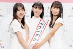 第46回ホリプロタレントスカウトキャラバン決戦大会、（左から）審査員特別賞・松岡香穂さん、グランプリ・塚本恋乃葉さん、準グランプリ・畠中夢叶さん