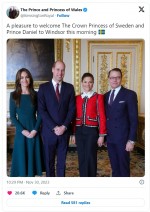 スウェーデン王室ヴィクトリア王太子が英訪問！　ウィリアム皇太子夫妻が出迎える
