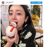 安達祐実、雪だるまスイーツにかぶりつく姿に絶賛集まる「艶っぽい」「全部が可愛いすぎます」