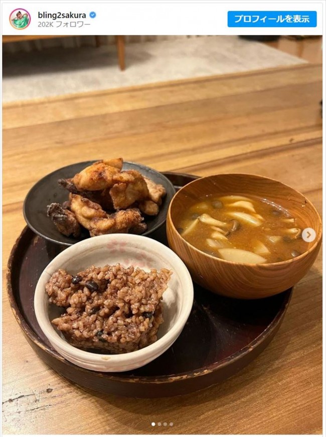井上咲楽の家庭的な手料理 ※「井上咲楽」インスタグラム