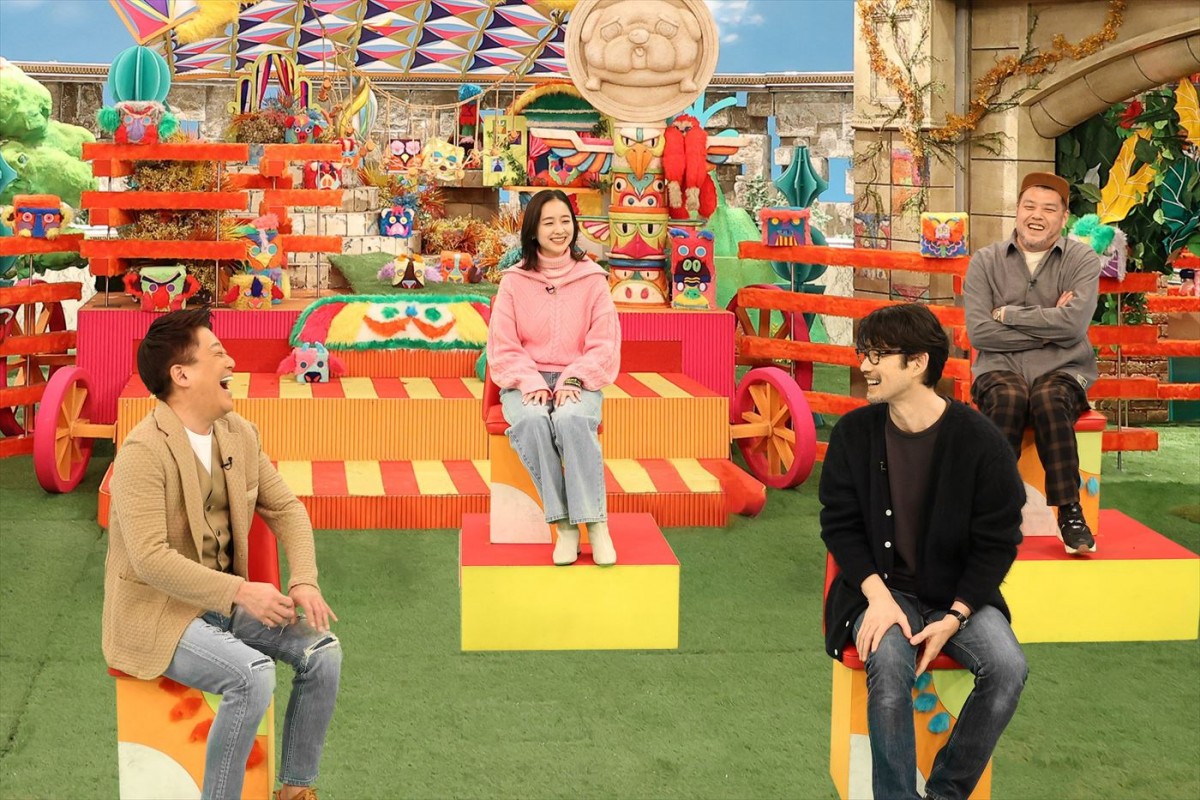 1月13日放送『坂上どうぶつ王国 3時間SP』より(左から)坂上忍、堀田真由、竹野内豊、くっきー!(野性爆弾)