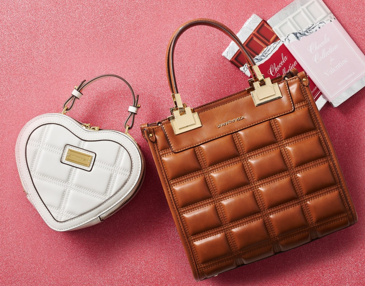 サマンサベガ“板チョコ風バッグ”発売へ！　ハートモチーフのバッグや小物も＜バレンタインコレクション＞